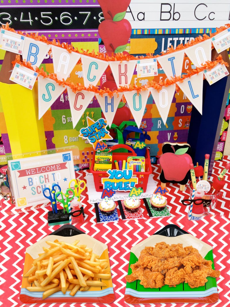 Geefuun 50Pcs Back to School Paper Food Plates Decorations - Pencil & Apple-Shaped Disposable Dessert Snack Serving Trays for Welcome First Day of School Party Supplies - Image 4